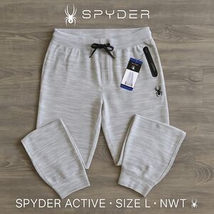 Spyder Active Joggers • Burnt Charcoal Striated • Size L • NWT 🕷️